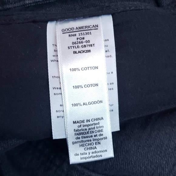 Good American Good Boy Slit Waistband Black Size 15 - Picture 16 of 16